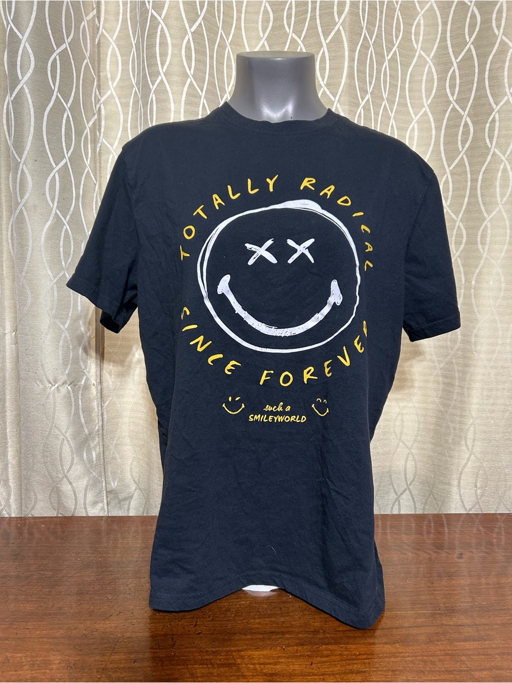 Black Totally Radical Smile Graphic Short-Sleeve Tee